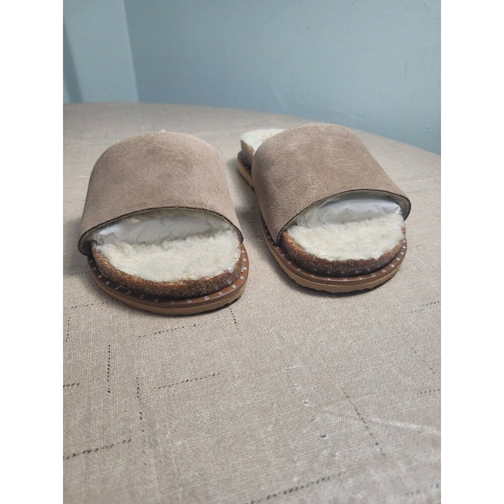 Vince Camuto Women's Size 7.5 M Slide Sandals Tuscan Taupe Kanadial Suede (850) - Picture 4 of 7